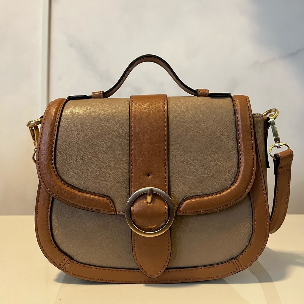 Colorblock Top Handle Crossbody Bag